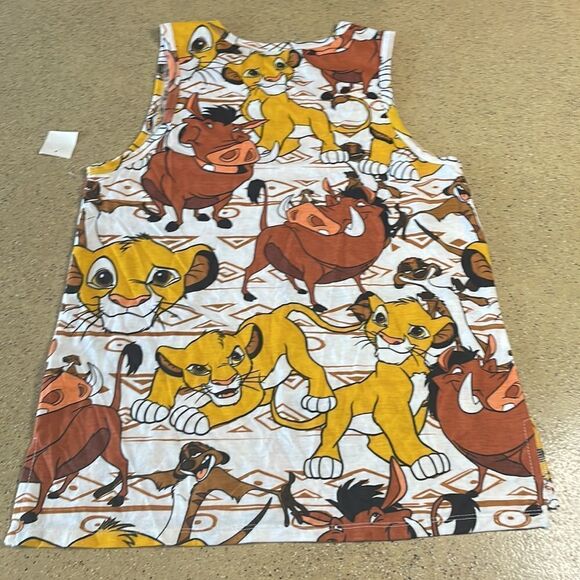 NEW Disney Lion King Tank Top Muscle Tee with baby Simba Timon Pumbaa sz M - Picture 9 of 12